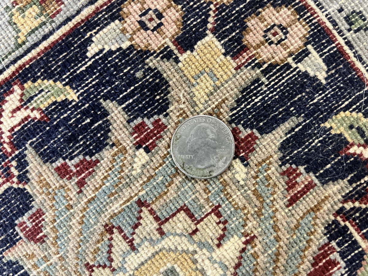 Pak Persian Rug 8x10, Wool Hand Knotted Vintage Carpet, Dark Red & Navy Blue, Dome Design Floral Medallion Rug, 8 x 10 Oriental Rug - Jewel Rugs, view 10