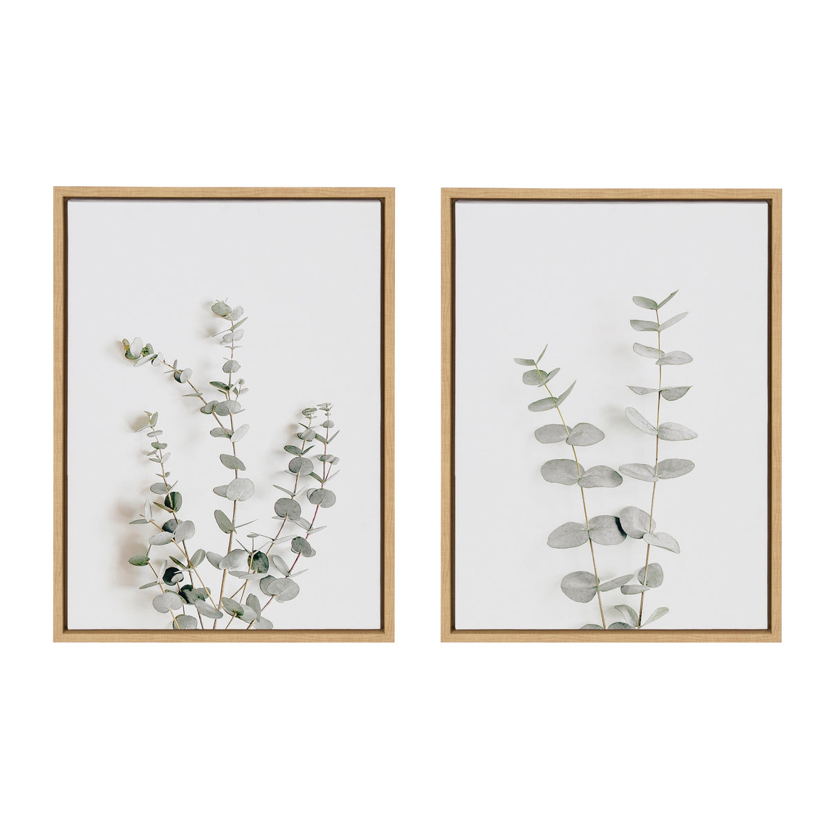 Sylvie Neutral Botanical Print No 3 and 4 Framed Canvas by The Creative Bunch Studio