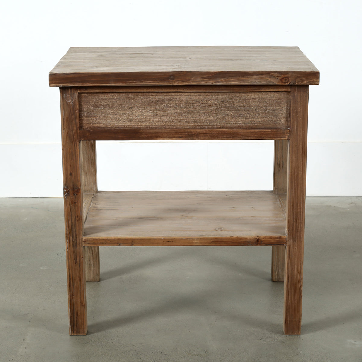 One Drawer Side Table Weathered Natural 28x20x30H