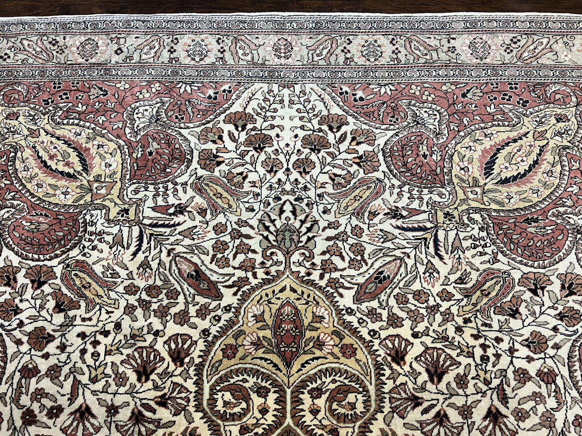 Turkish Sivas Rug 9x12, Handmade Vintage Wool Carpet, Cream Ivory - Jewel Rugs, view 4