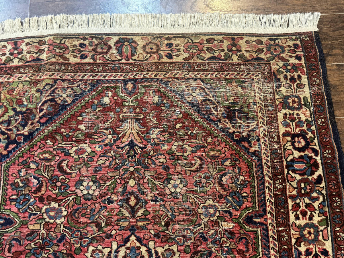 Antique Persian Malayer Rug 4'7" x 6'6" – 1920s Tribal Red Wool Carpet - Jewel Rugs, view 7