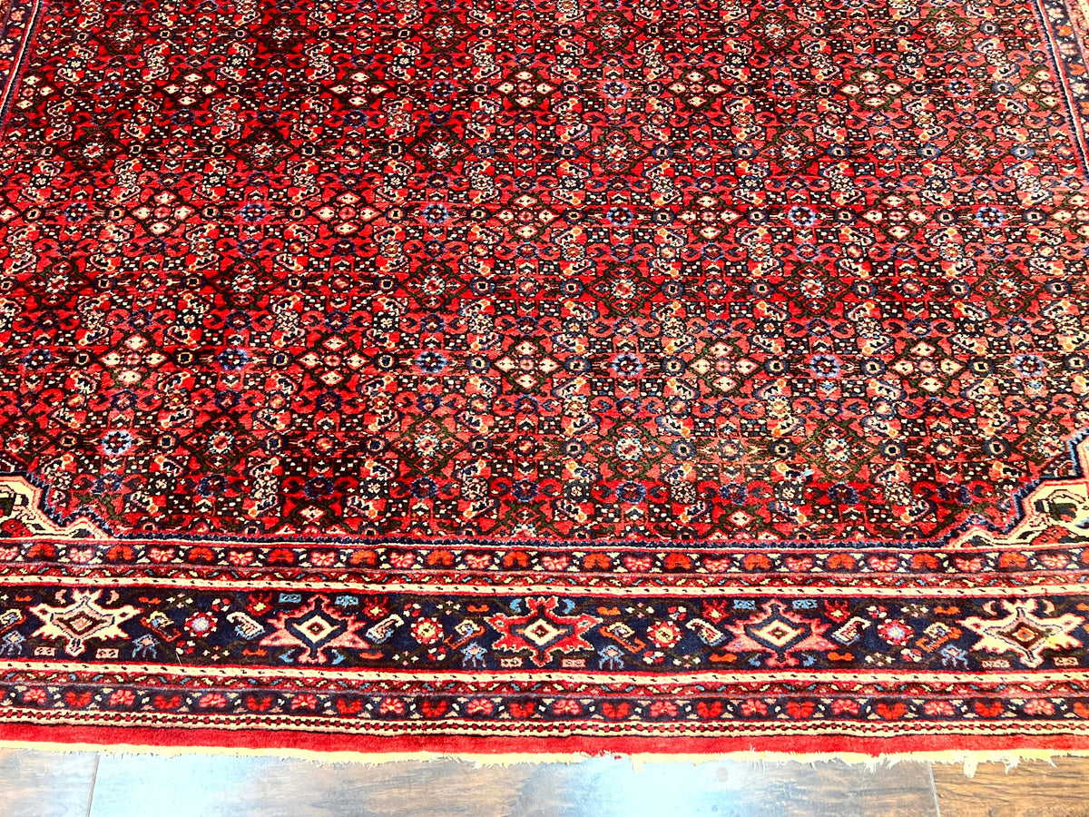 Large Persian Tribal Rug 11x17, Palace Sized Wool Handmade Vintage Carpet, Oversized Hand Knotted Rug, Red, Hamadan Dargazin Rug - Jewel Rugs, view 5