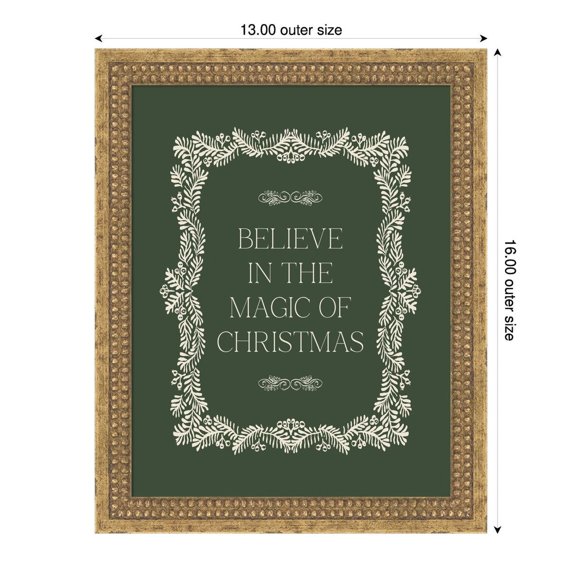 Christmas Magic Green by Kikiandnim Framed Mounted Canvas Wall Art Print