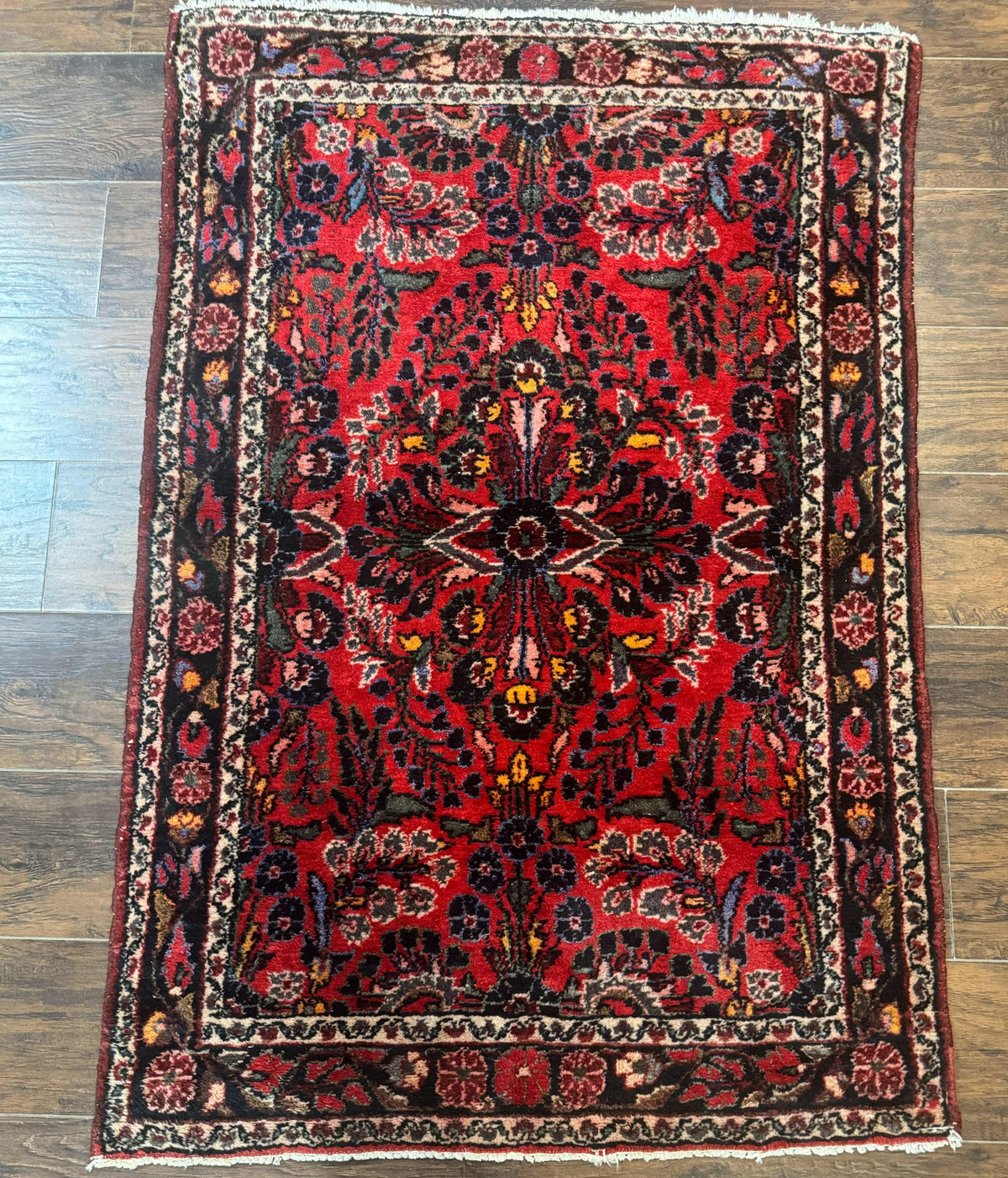 Persian Rug 3x5, Red Tribal Rug, Semi Antique, Wool Rug 3 x 5, Persian Hamadan Rug - Jewel Rugs, view 2