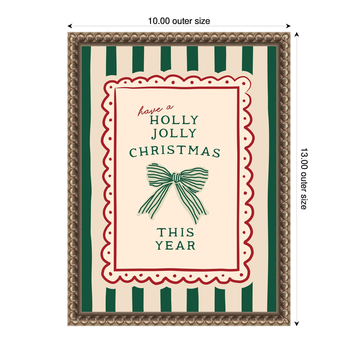 Retro Holly Jolly Christmas by Lucky Guava Framed Canvas Wall Art Print