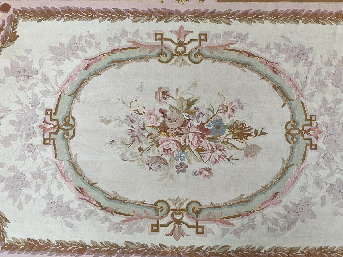 Large Aubusson Rug 11x15, Oversized Gallery Palace Size Flatweave Savonnerie Carpet 11 x 15 ft, Wool Handmade Vintage Elegant European - Jewel Rugs, view 5