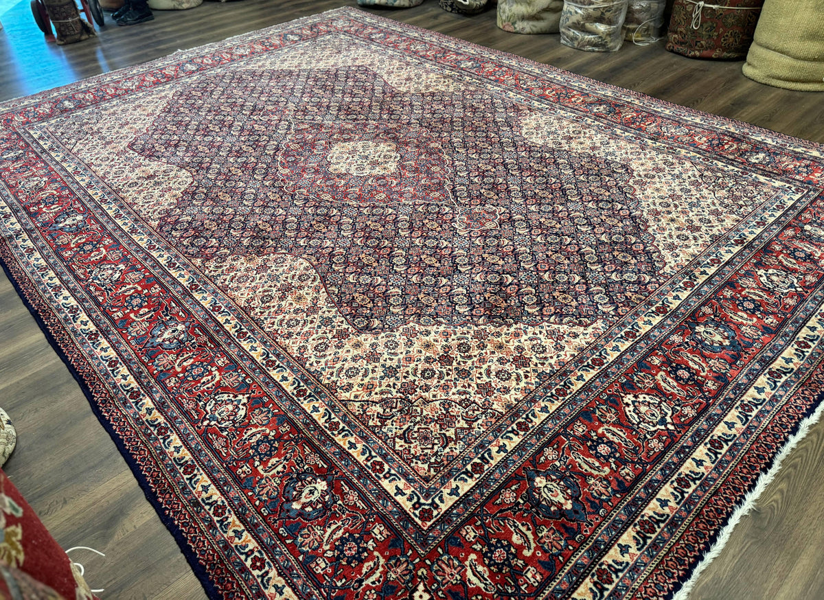 Persian Tabriz Rug 11x14 Navy Blue Herati Wool Carpet - Jewel Rugs, view 13