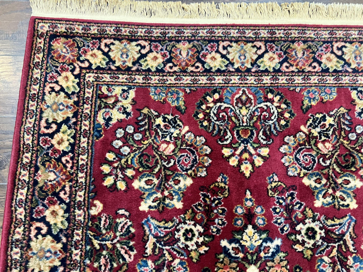 Karastan Rug 4.6 x 6 Lanamar Sarouk #5528, Red Wool Karastan Oriental Carpet, Discontinued, Antique, Wool Pile - Jewel Rugs, view 7