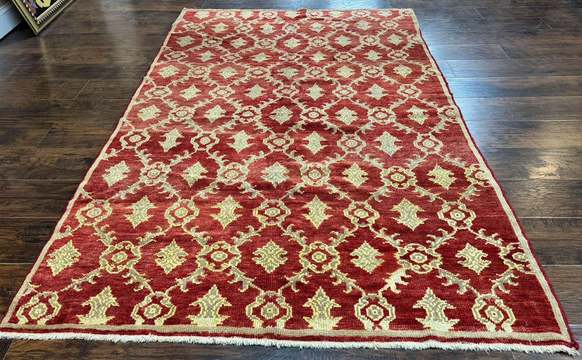 Modern Turkish Oushak Rug 5x8, Brick Red - Jewel Rugs, view 2