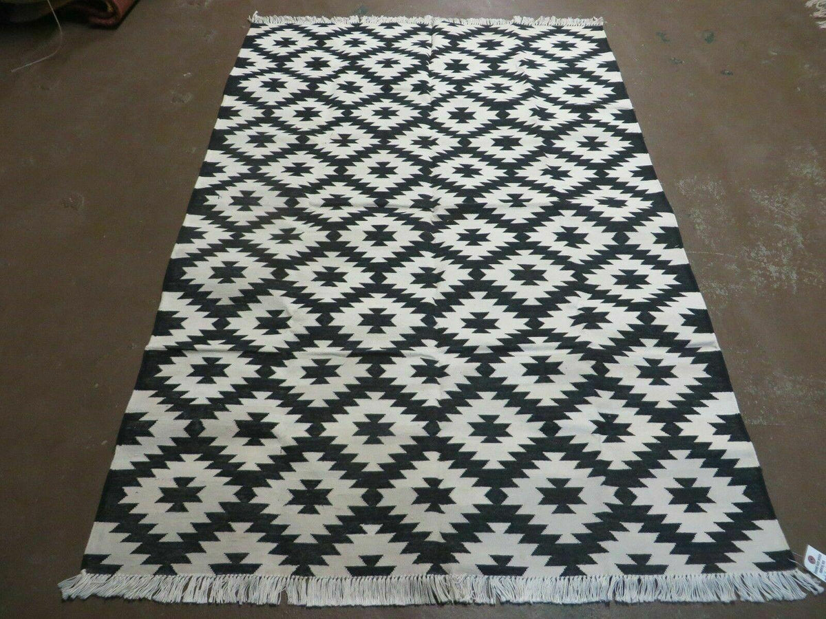 4' X 6' Hand Woven Wool Rug Contemporary Kilim Dhurrie Modern Oriental Area Rug - Jewel Rugs, view 2