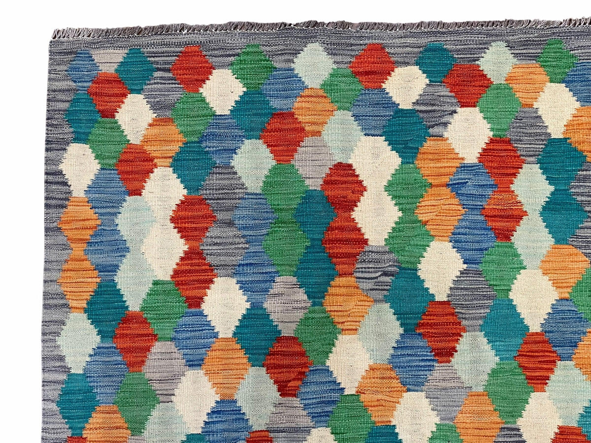 6.5 x 9.5 Colorful Chobi Kilim Rug 6 x 9 Multicolor Turkish Kilim Rug 7x10 Chobi Kilim Rug Playroom Rug Wool Kilim Rug 6x9 New Tribal Kilim - Jewel Rugs, view 8