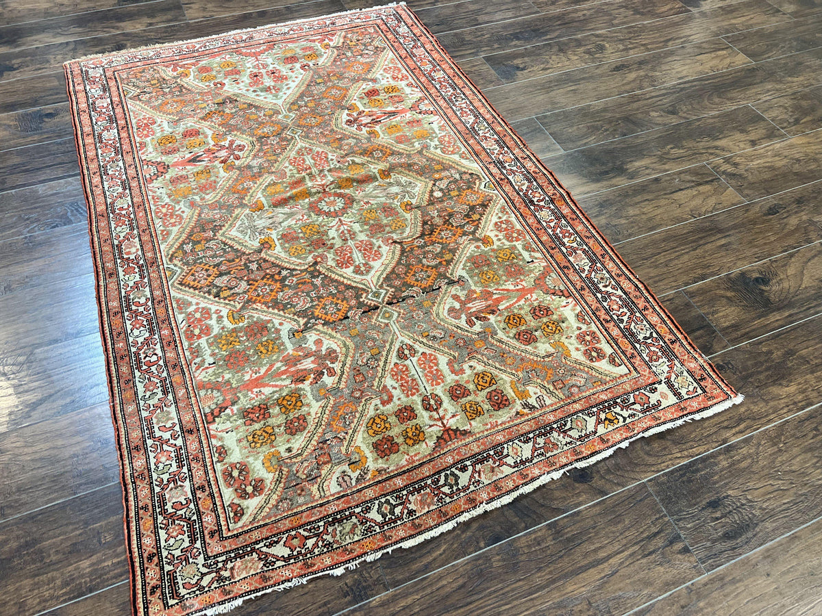 Wonderful Antique Persian Malayer Rug 4x6, Wool Hand Knotted Authentic Oriental Carpet, Very Fine - Jewel Rugs, view 13