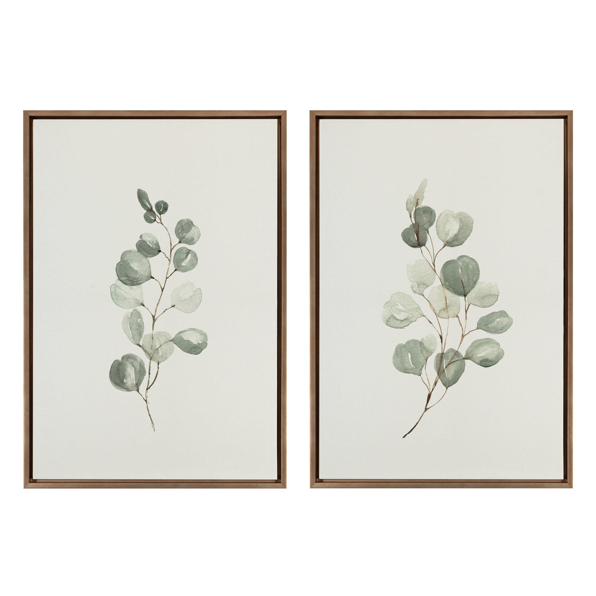 Sylvie Eucalyptus Framed Canvas Set by Maja Mitrovic of Makes My Day Happy