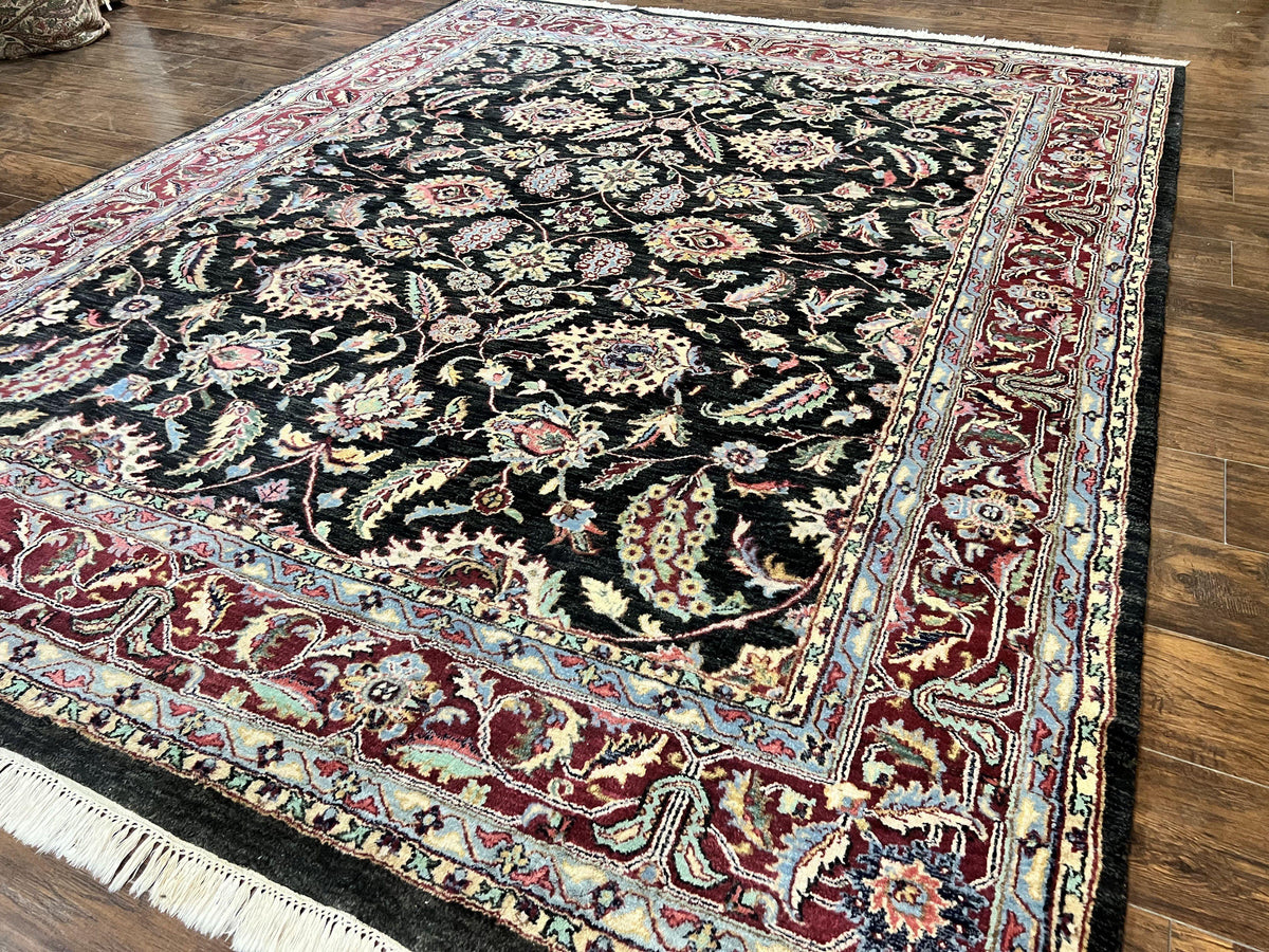Indo Persian Rug 8x10, Nourison Carpet, Floral, Hand Knotted Vintage Wool Rug - Jewel Rugs, view 2