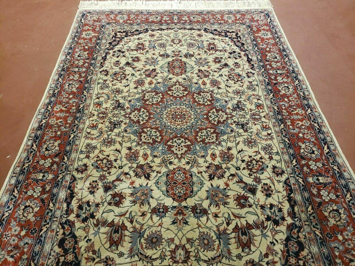 4' X 6' Handmade Ultra Fine Chinese Floral Oriental Wool Rug Hand Knotted Beige - Jewel Rugs, view 12