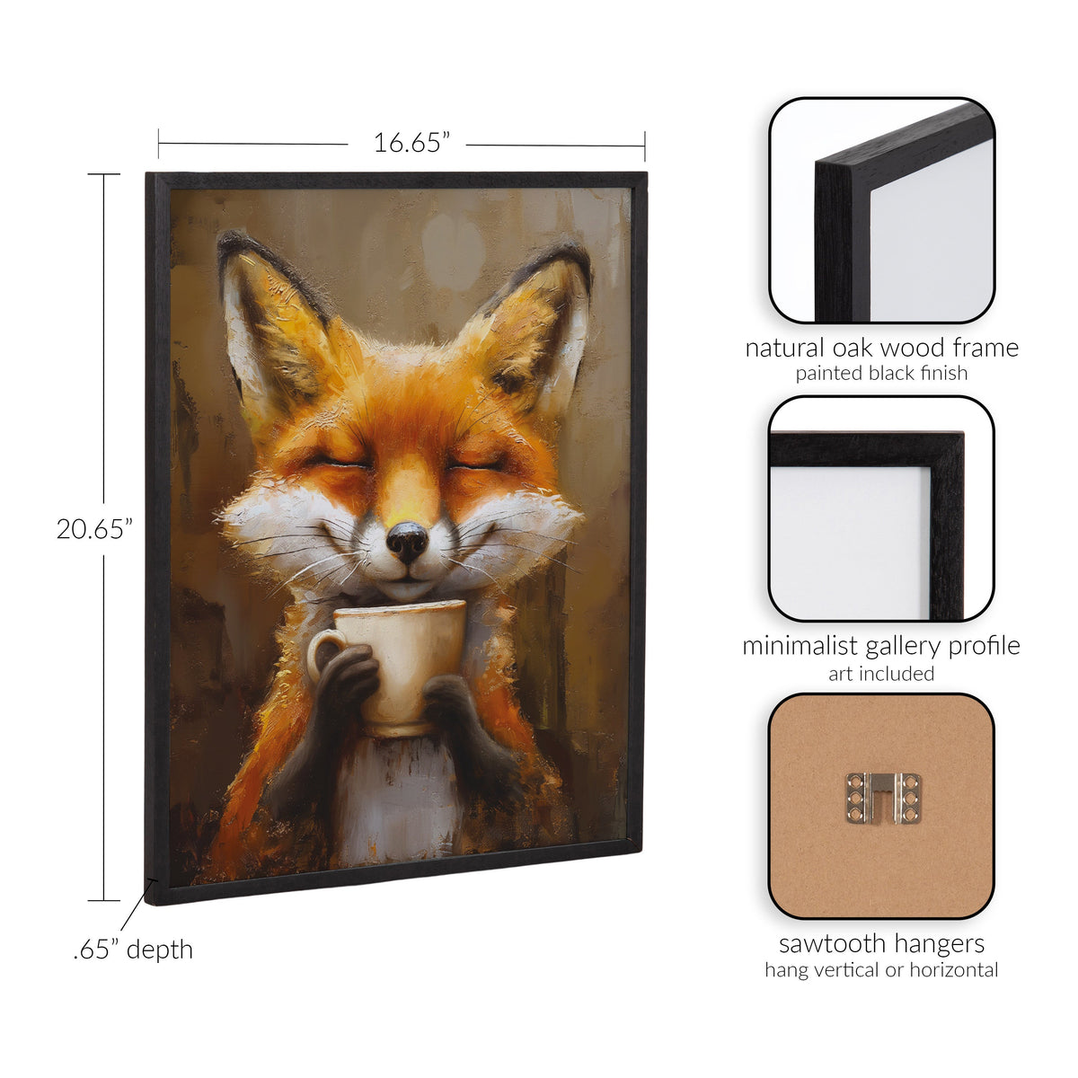Gallery Happy Fox Traditional Coffee Tea Cup Print by The Creative Bunch Studio