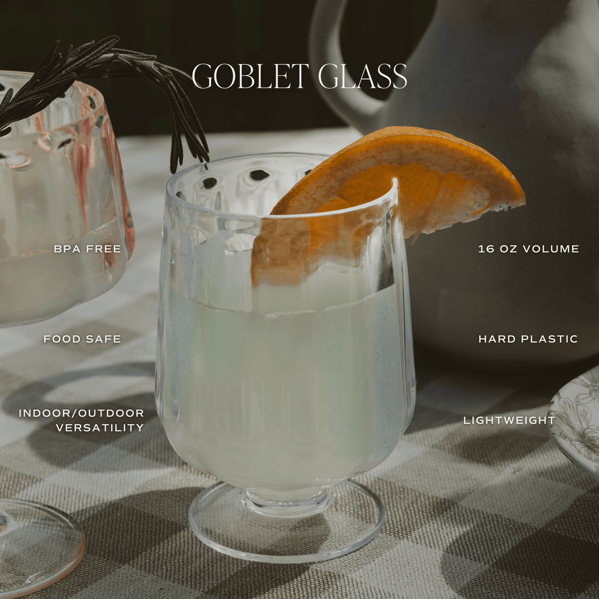 Outdoor Plastic Goblet Drinkware - Sweet Water Decor, view 6
