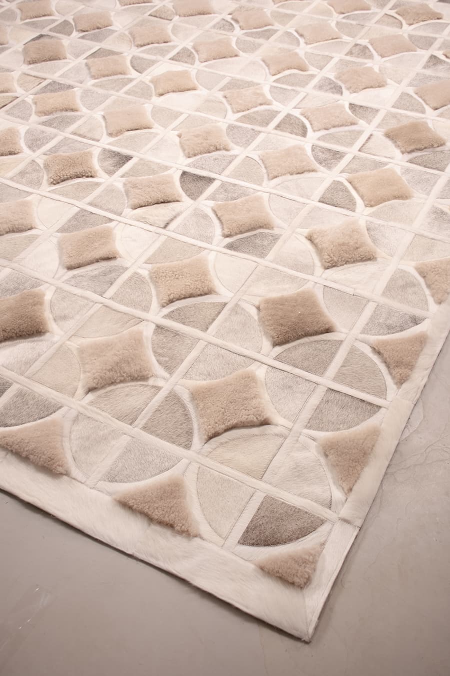 ALPHA – Custom Cowhide & Shearling Rug - Homelosophy, view 6