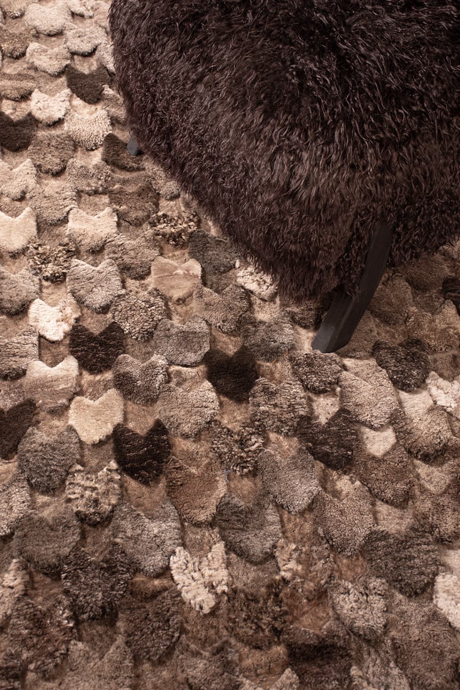ARROWS – Hi-Low Sculpted Shearling Rug - Homelosophy, view 3