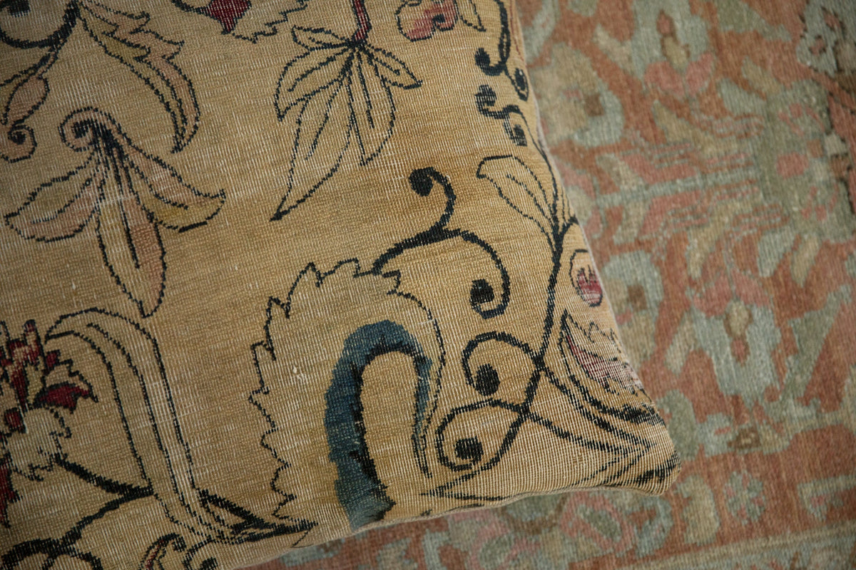 Antique Kerman Rug Fragment Pillow