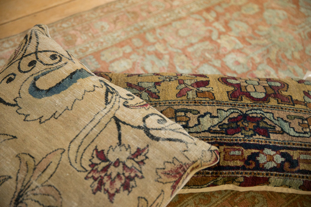 Antique Kerman Rug Fragment Pillow