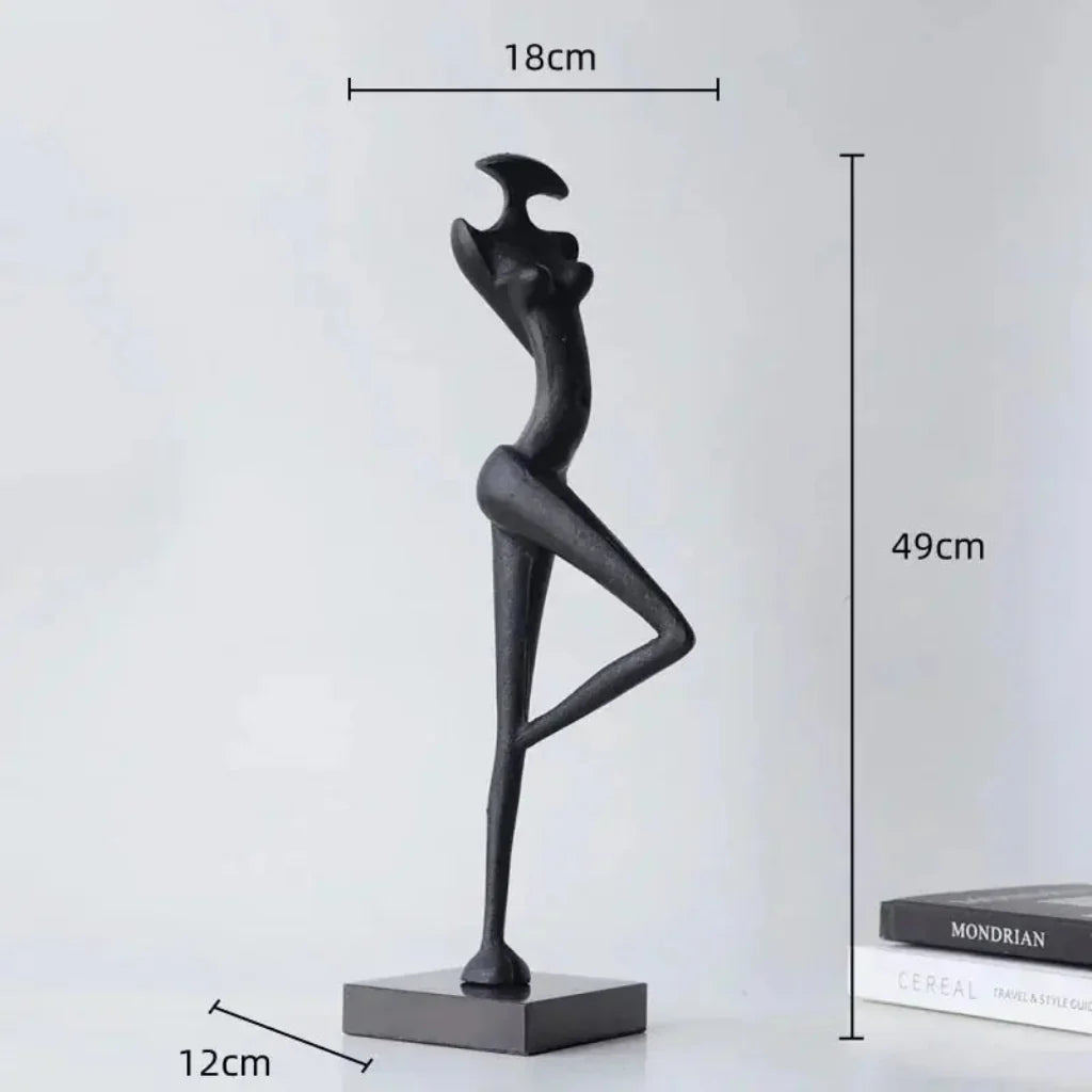 Abstract Iron Female Figure Sculptures, Pair