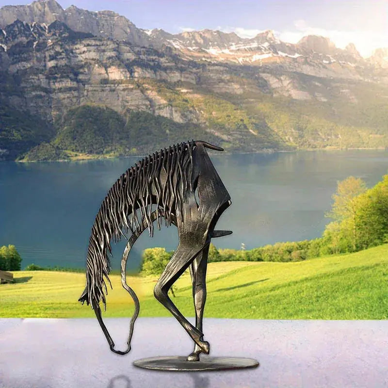 Abstract Modern Horse Sculpture Antique Table Decor