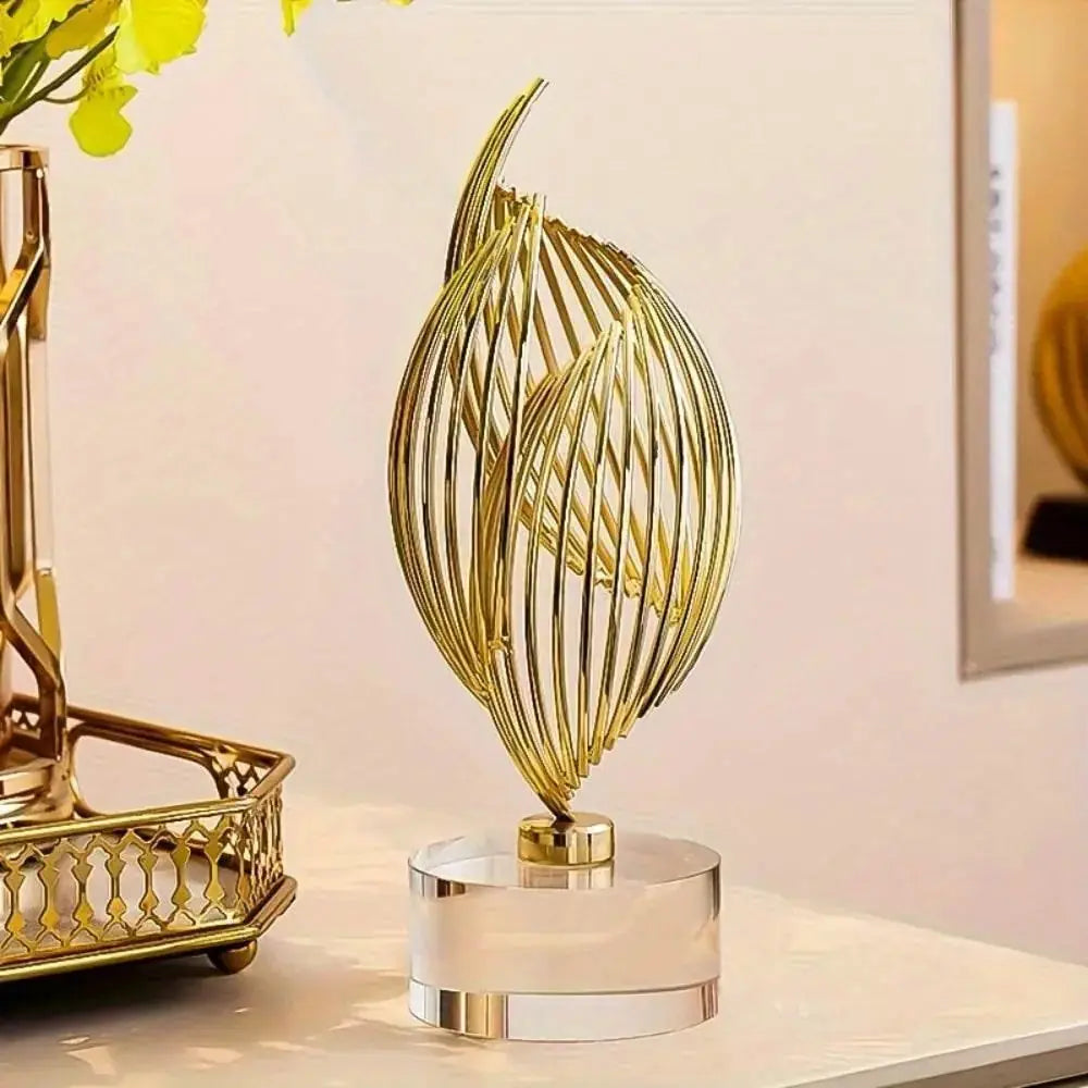 Abstract Table Sculpture - Golden Modern