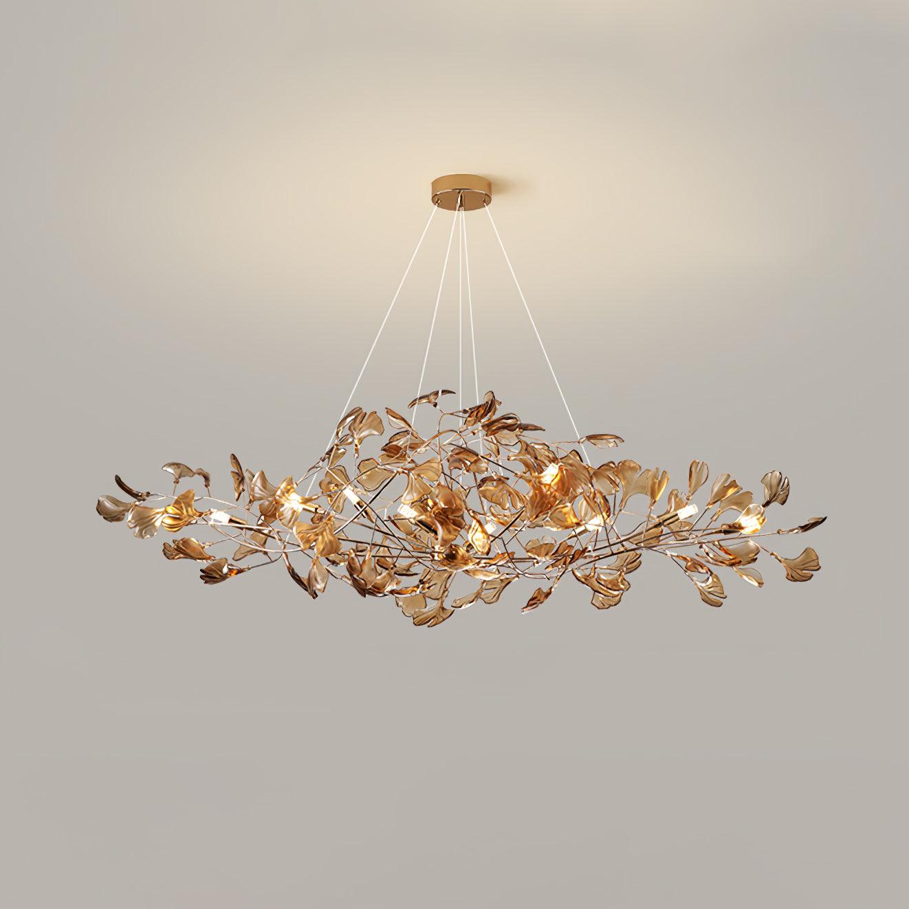 Acrylic Ginkgo Leaf Chandelier 31.5"