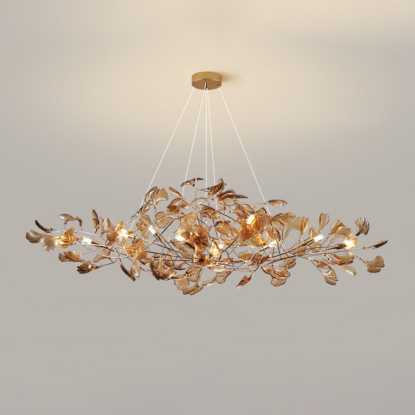 Acrylic Ginkgo Leaf Chandelier 31.5"