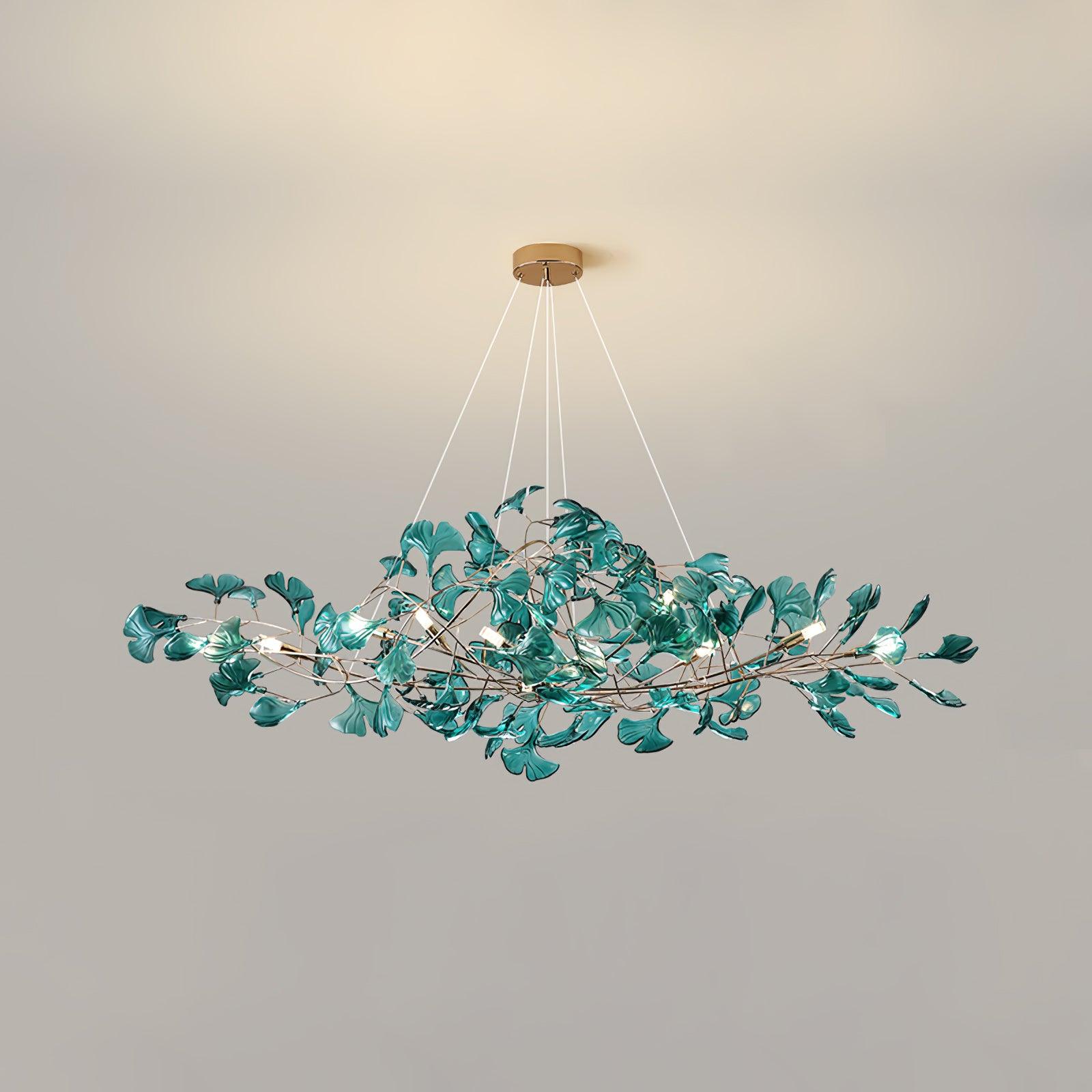 Acrylic Ginkgo Leaf Chandelier 31.5"