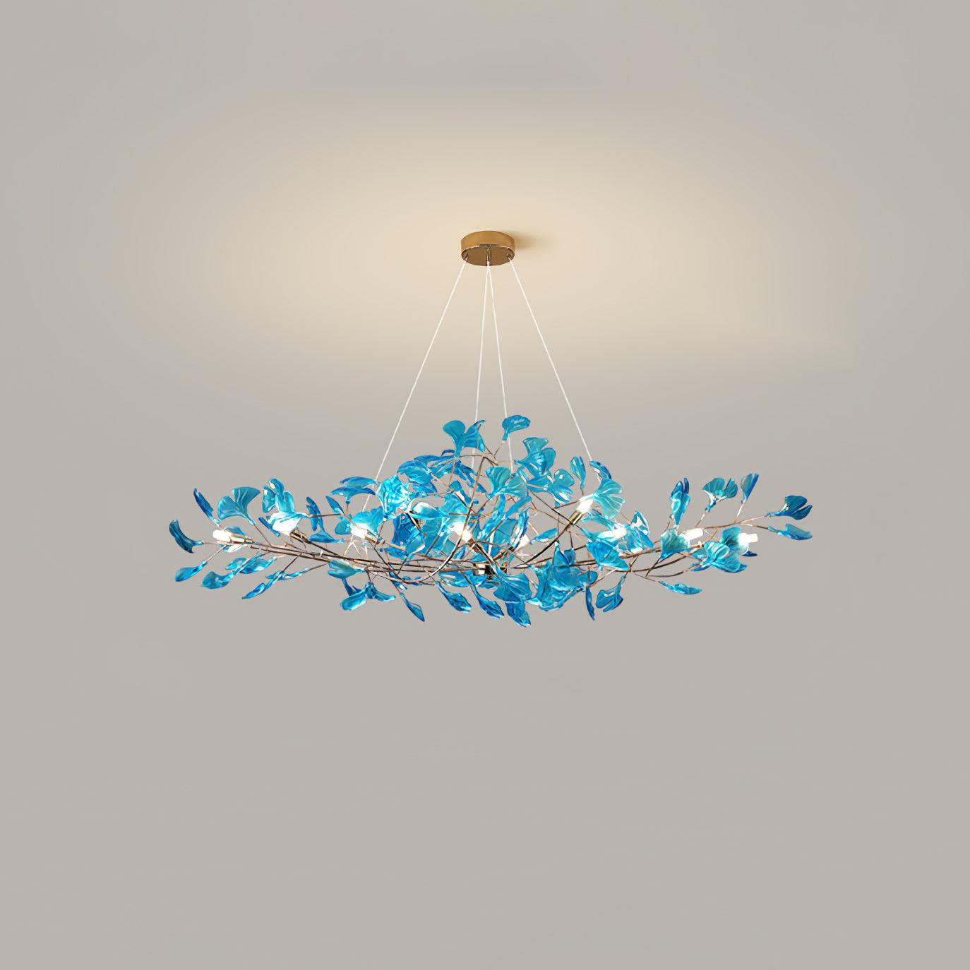 Acrylic Ginkgo Leaf Chandelier 31.5"