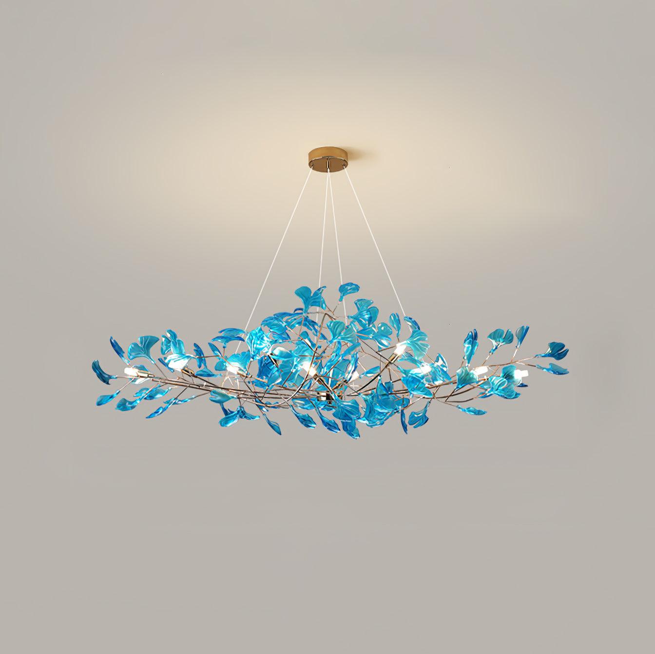 Acrylic Ginkgo Leaf Chandelier 31.5"