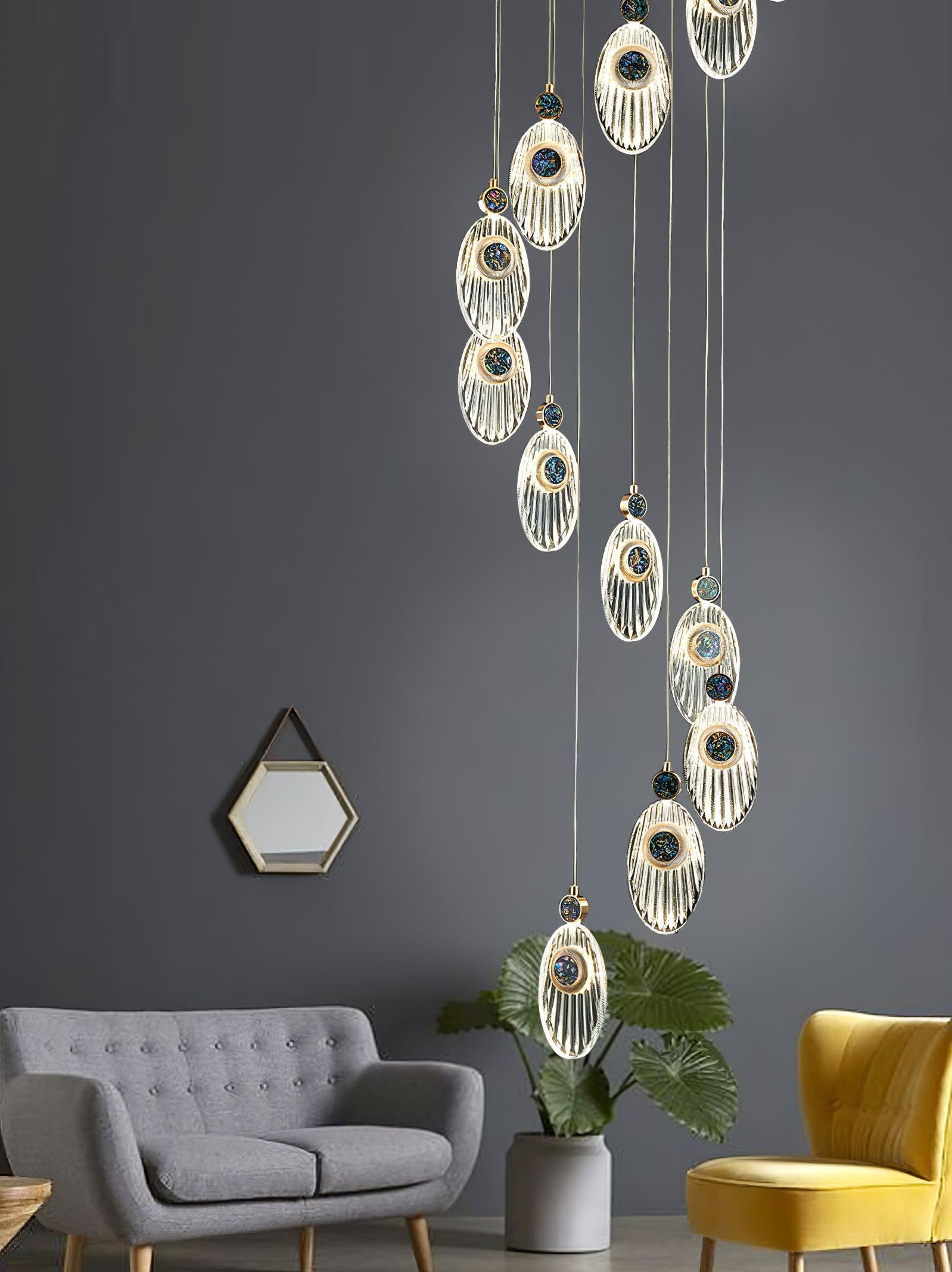 Acrylic Necklace Pendant Light 7.1"