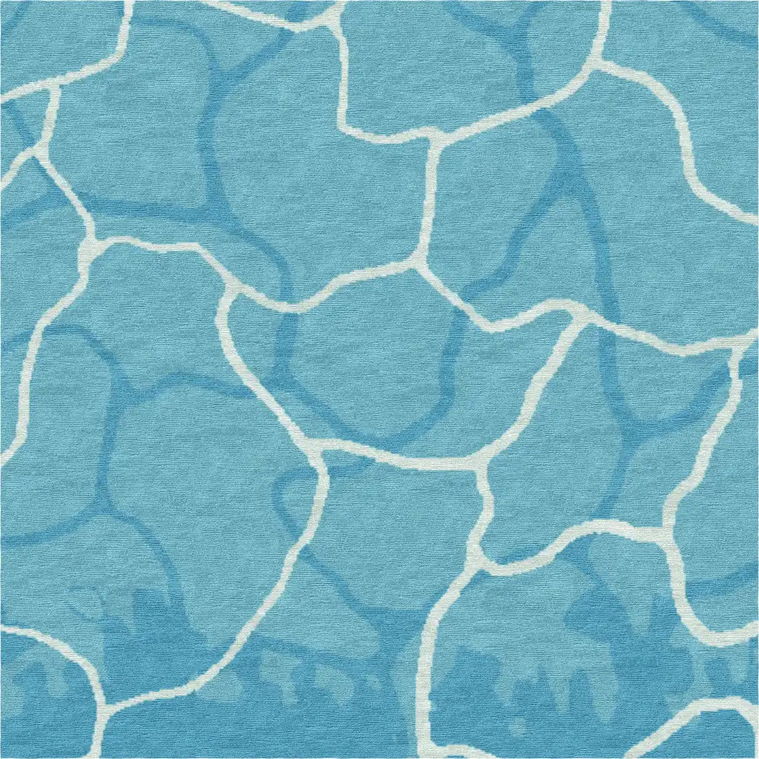 "Pool" - Handmade Wool and Silk Rug, After Swim Collection