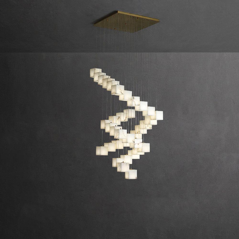 Alabaster Box Chandelier 28.3"