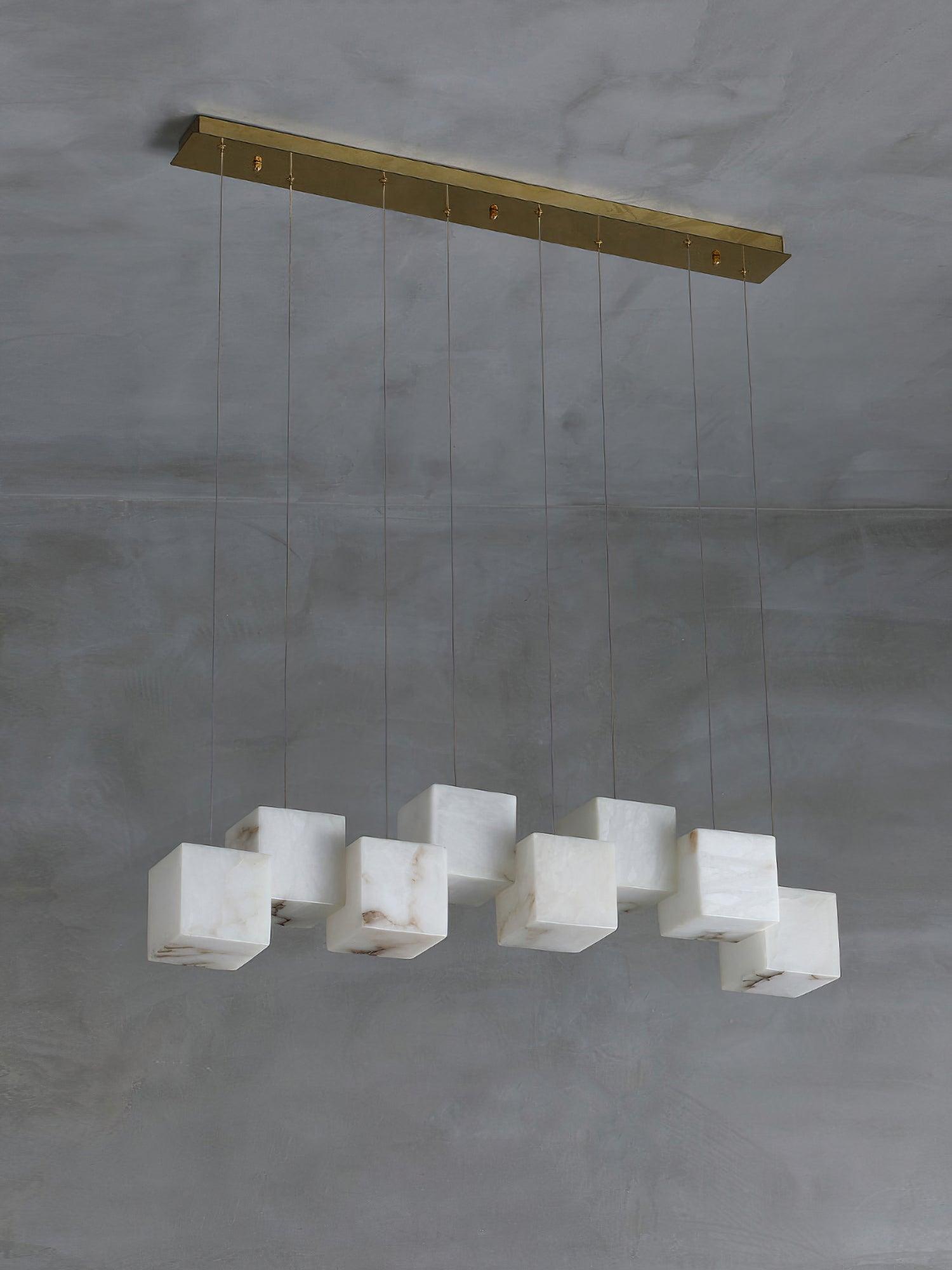 Alabaster Box Chandelier 28.3"