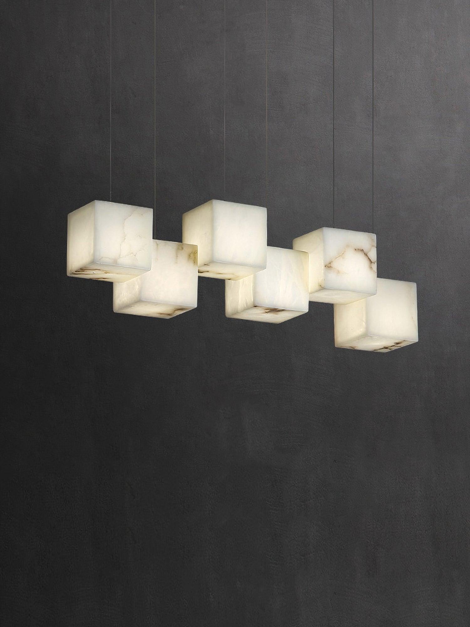 Alabaster Box Chandelier 28.3"