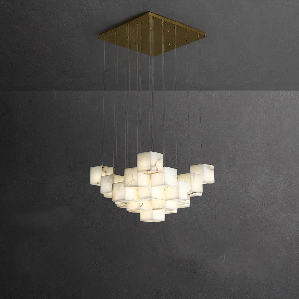 Alabaster Box Chandelier 28.3"