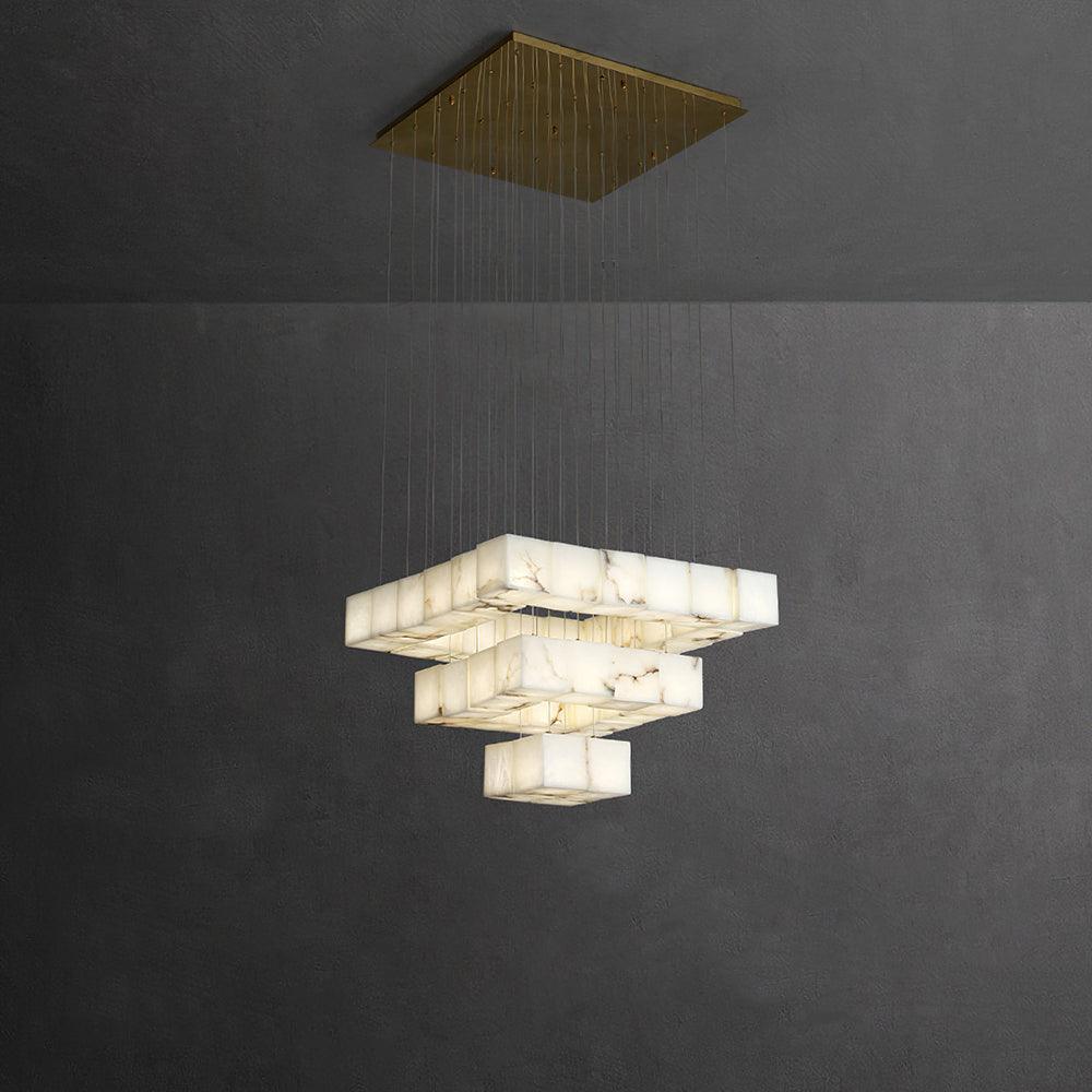 Alabaster Box Chandelier 28.3"