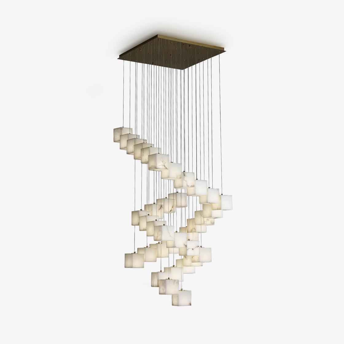 Alabaster Box Chandelier 28.3"
