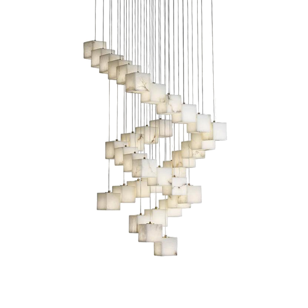 Alabaster Box Chandelier 28.3"