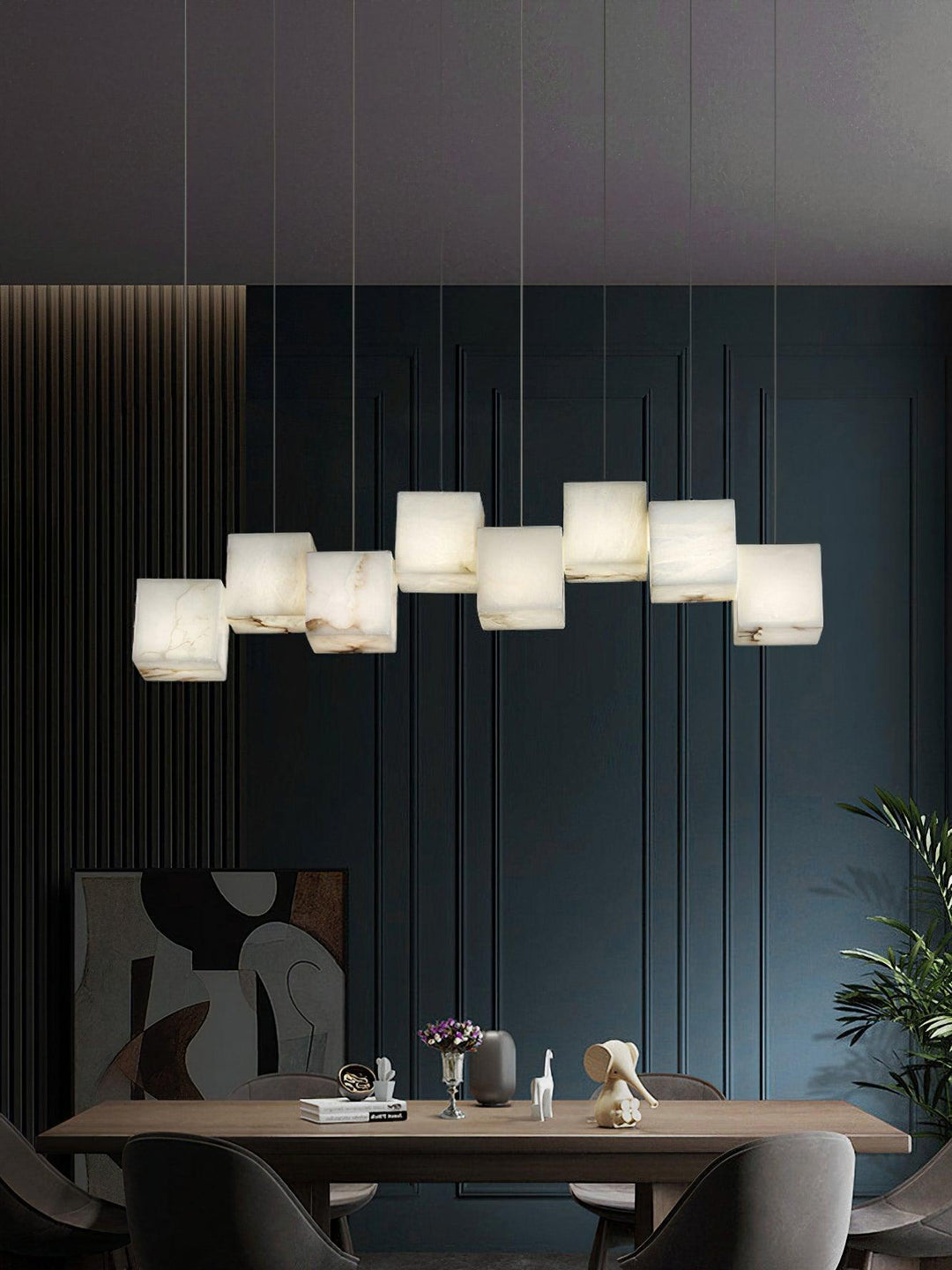 Alabaster Box Chandelier 28.3"