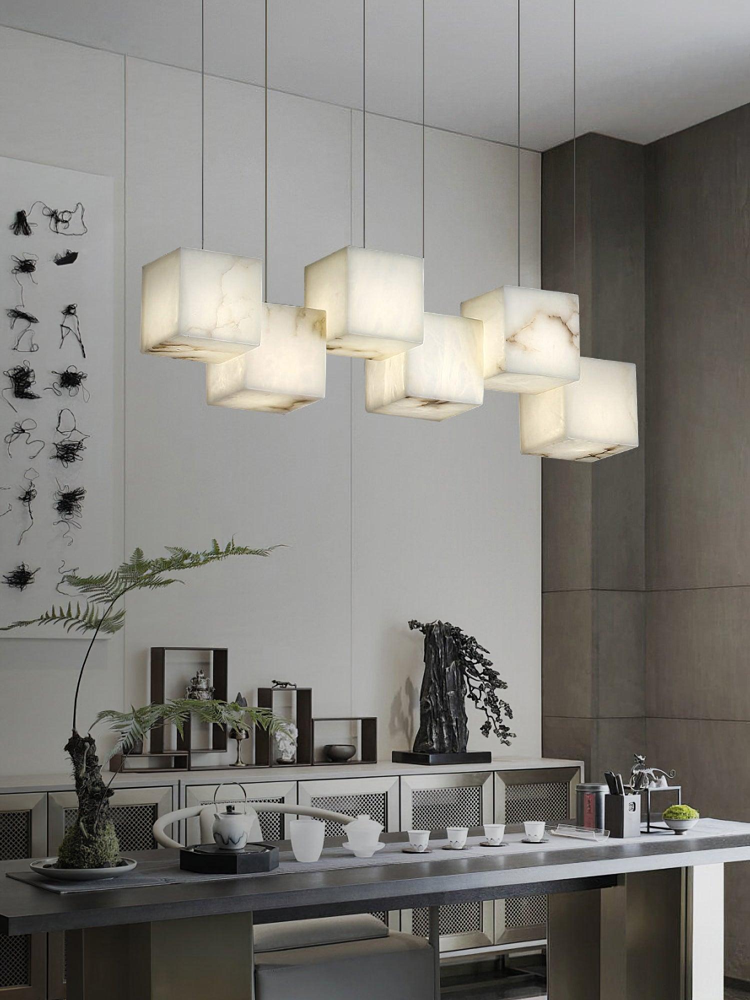 Alabaster Box Chandelier 28.3"