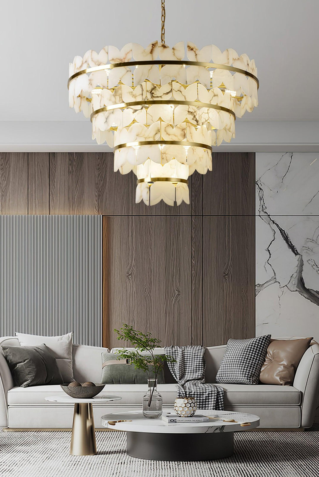 Alabaster Cloudscape Chandelier 11.8"