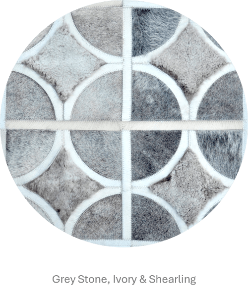ALPHA – Custom Animal Hide Rug in Geometric Circle Pattern - Homelosophy, view 7