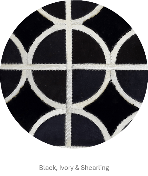 ALPHA – Custom Animal Hide Rug in Geometric Circle Pattern - Homelosophy, view 9