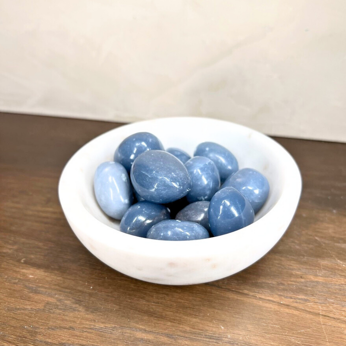 Smooth Polished Angelite Pebbles - Source by Studio Skara, view 4