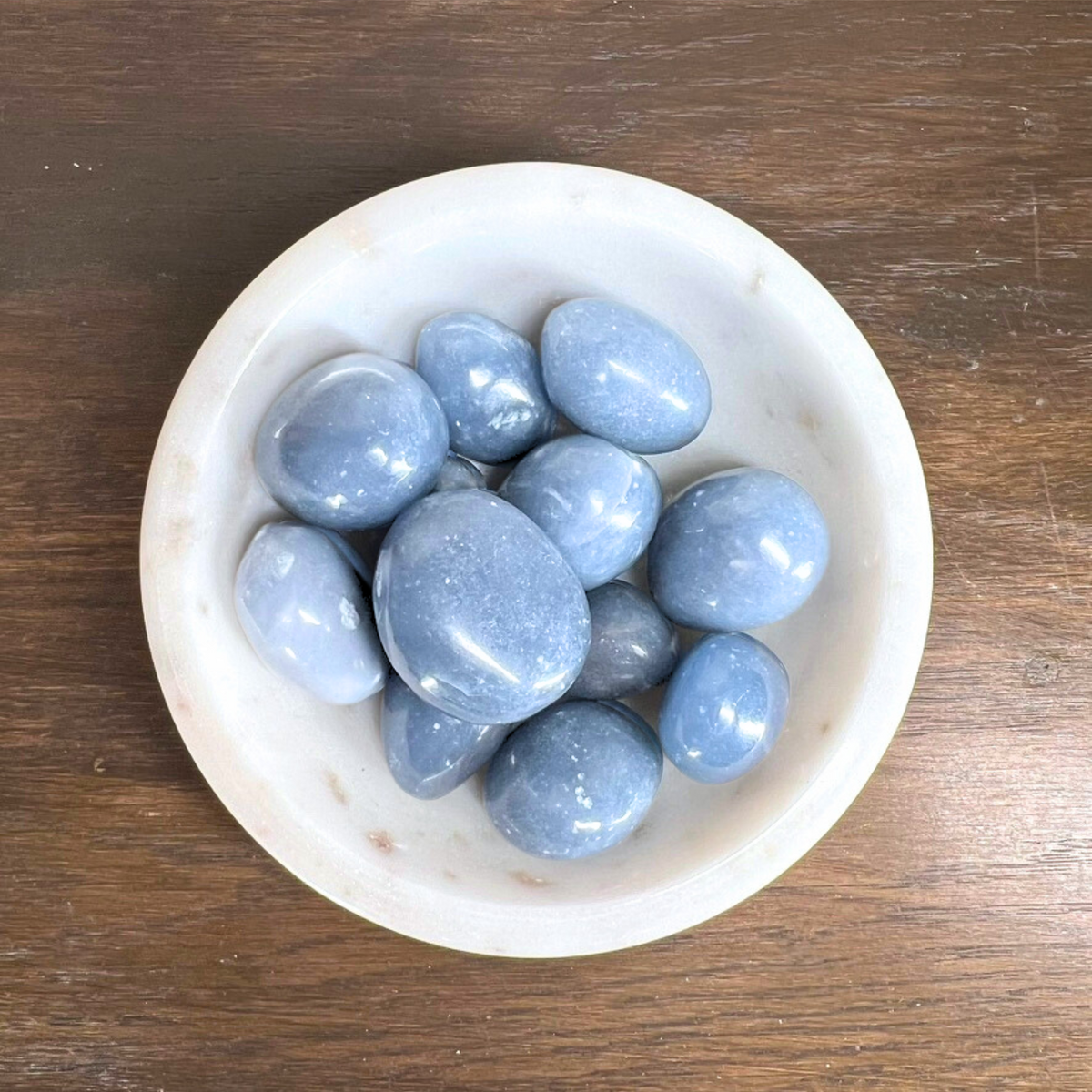 Smooth Polished Angelite Pebbles - Source by Studio Skara, view 3