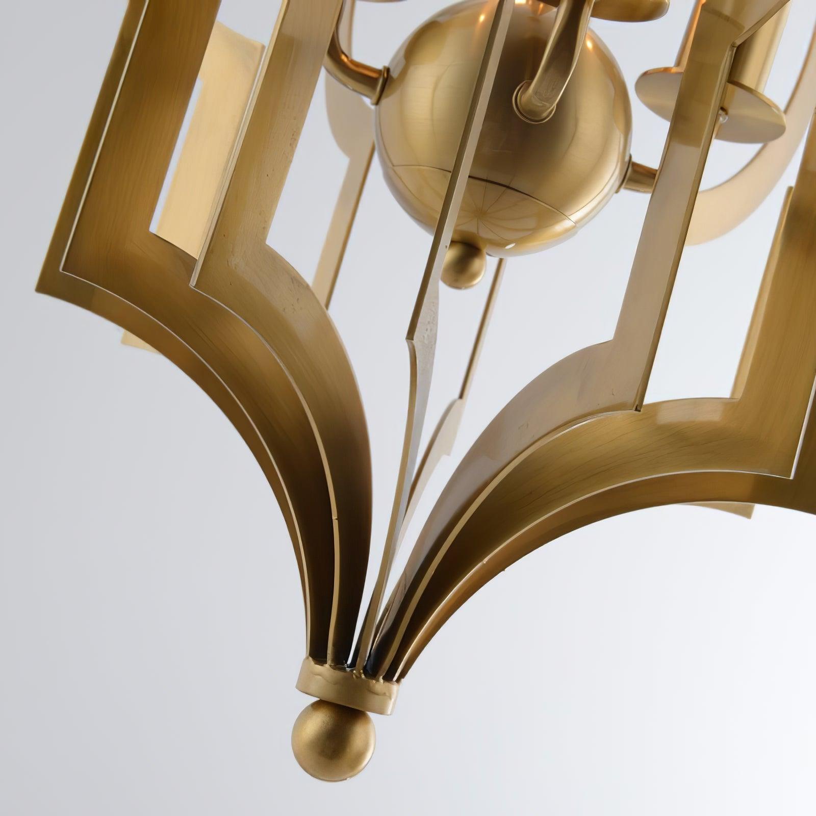 Antique Gold Leaf Lantern Chandelier 12.2"